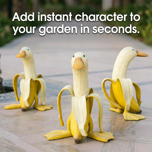 Vintage Banana Duck Garden Decor Sculpture for Home