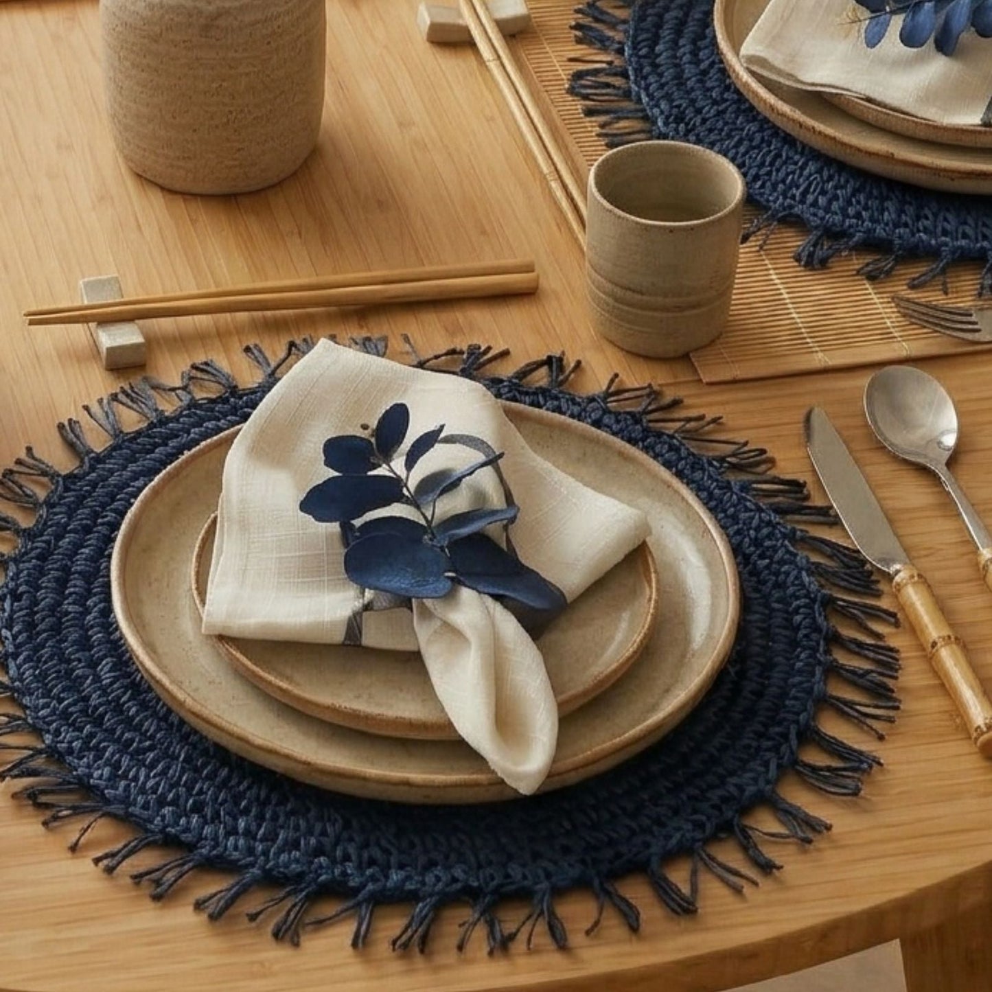 Set 4 Blue Eucalyptus Leaf Napkin Rings, Rustic Napkin Ring, Minimalist Tabledecor, Oriental Tabledeco