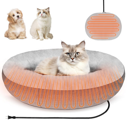 Heated Cat Bed for Cats and Small Dogs Cozy Constant Temp Washable Cat Bed