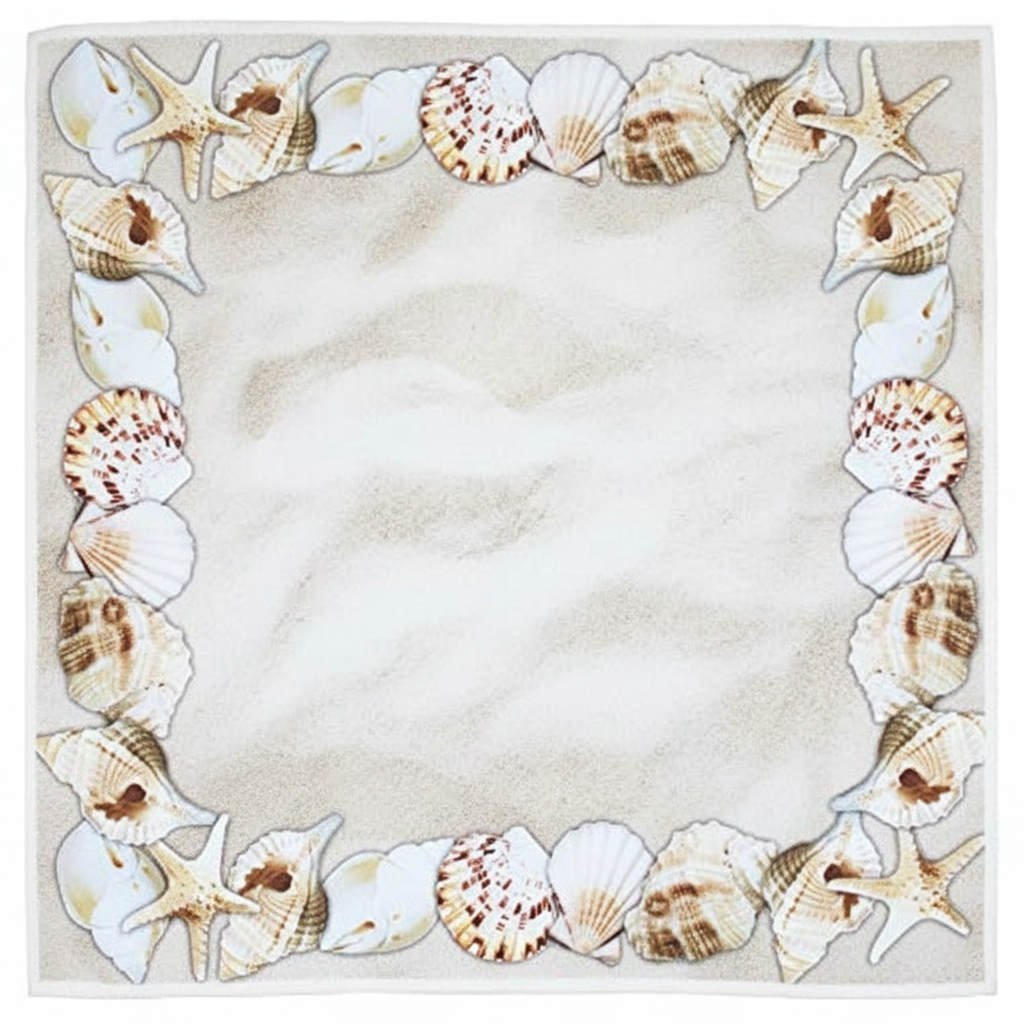 Charlo's Cloth Napkins Set of 4 Ring Seas 16" by 16"  - Beige