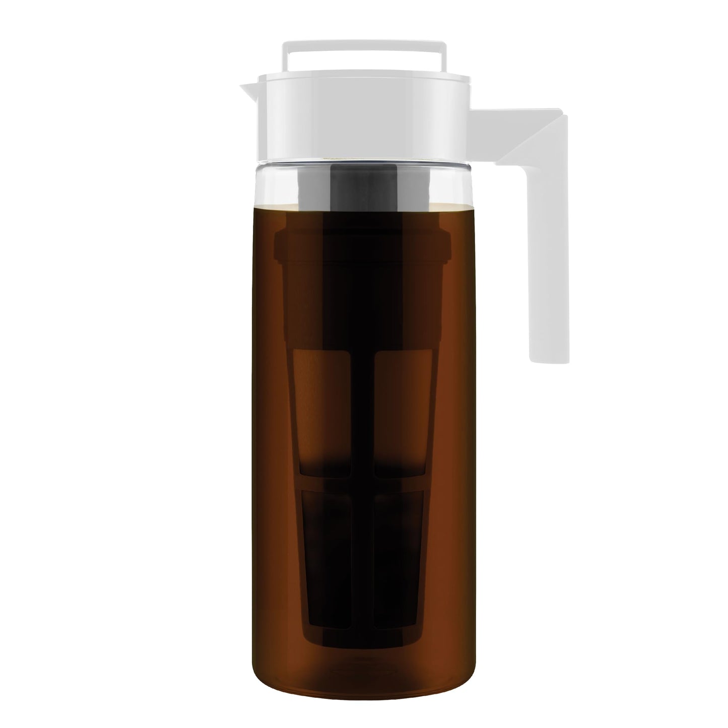Takeya Patented Deluxe Cold Brew Coffee Maker With White Lid Airtight Pitcher 2 Quart White