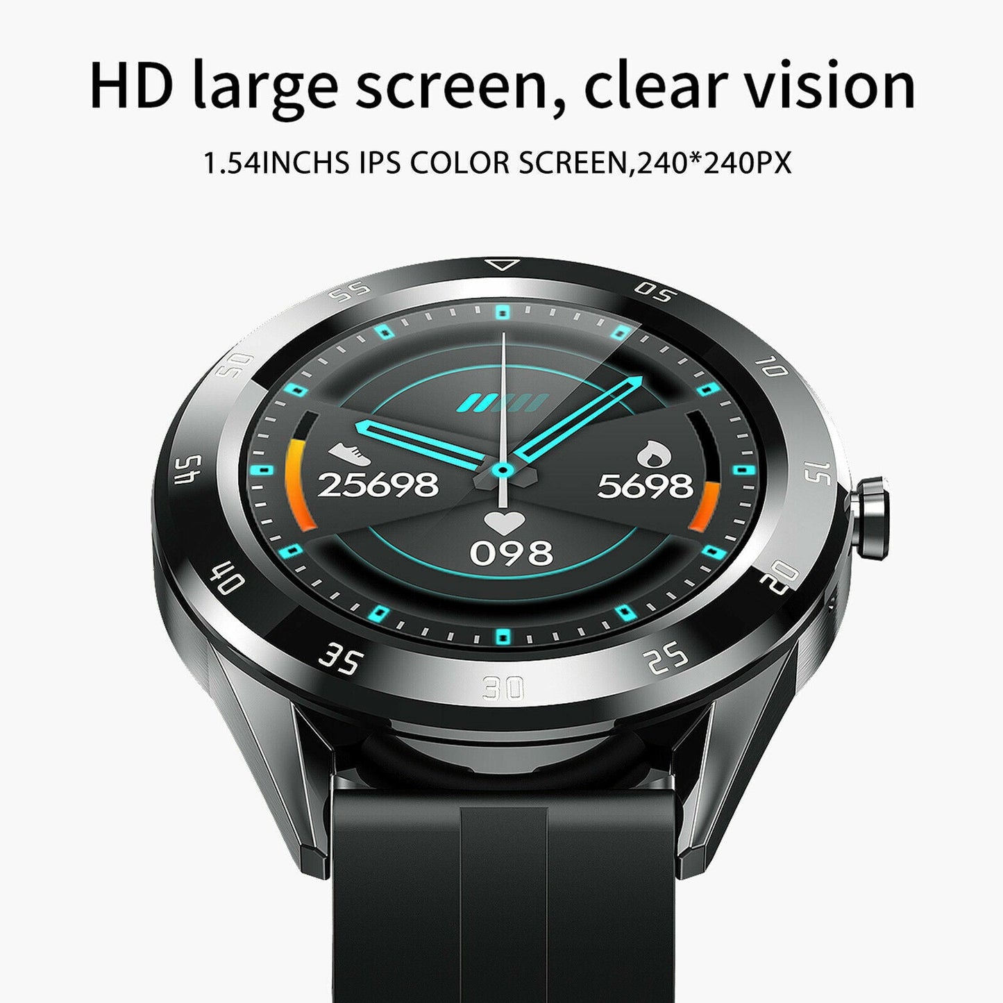 Waterproof Bluetooth Smart Watch Phone Mate Heart Rate Tracker For iOS Android