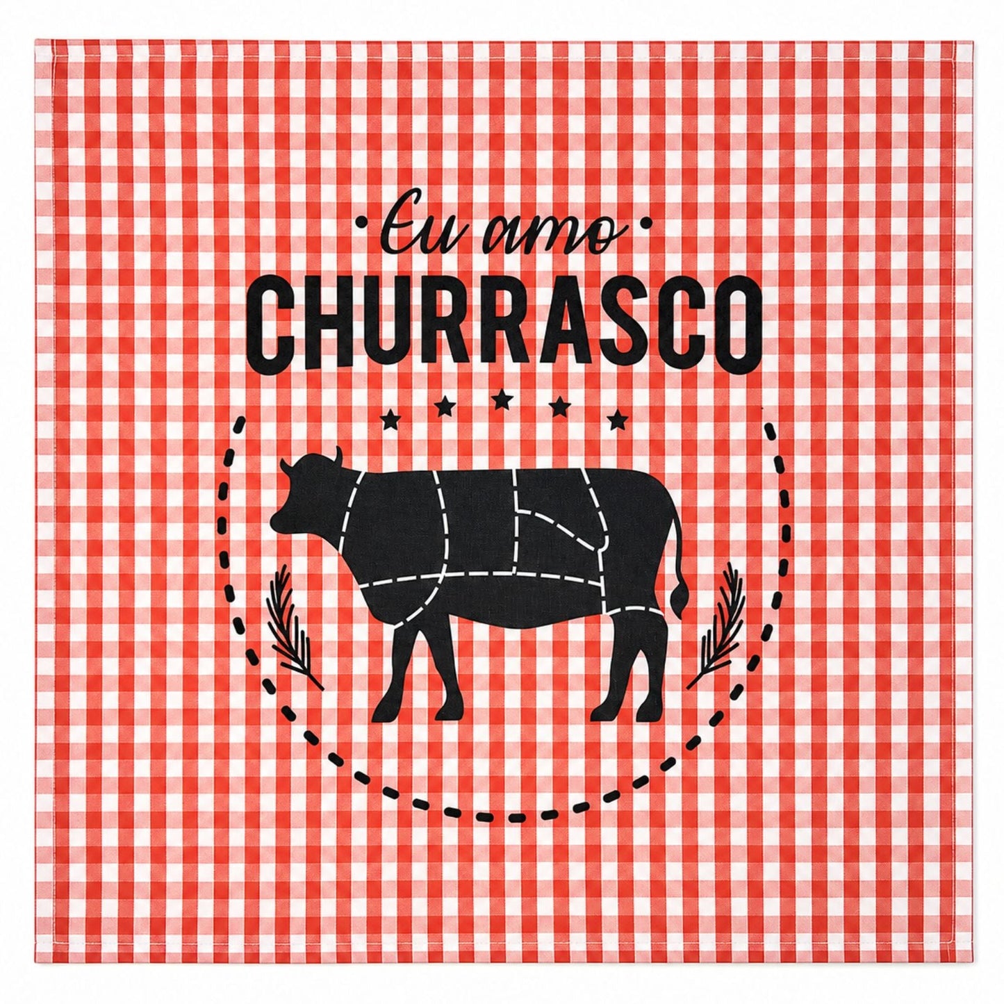 Charlo's Cloth Napkins Set of 4 BBQ Churrasco Red Plaid 16" by 16"